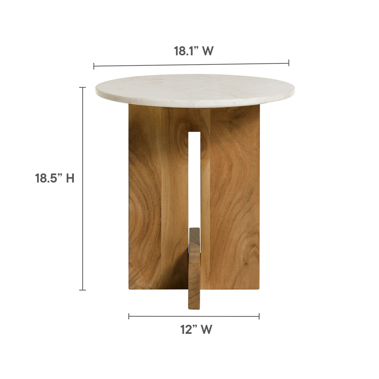 Olyvenne Side Table, Natural Wood & White