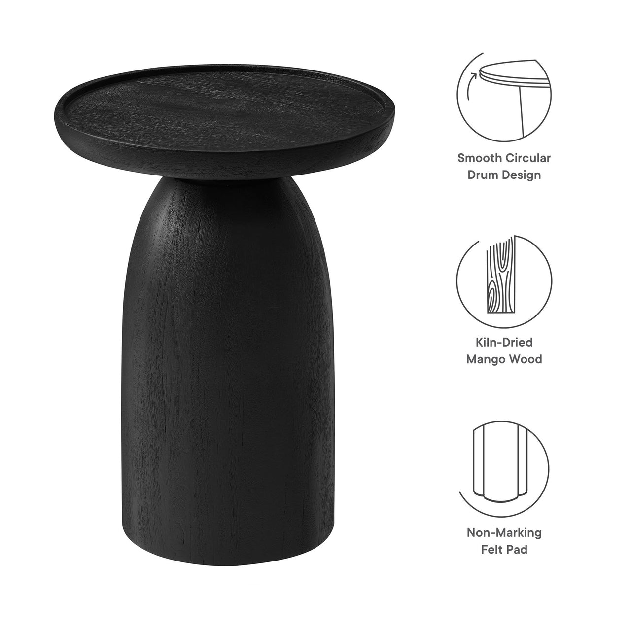 Orwin Side Table, Black