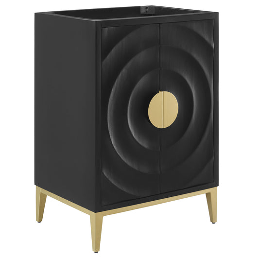 Ripple Vanity Base with Storage, Small, Black