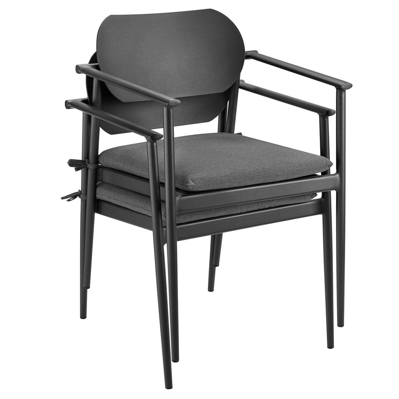 Sylph Stackable Alfresco Dining Chair Set of 2, Charcoal