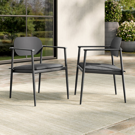Sylph Stackable Alfresco Dining Chair Set of 2, Charcoal