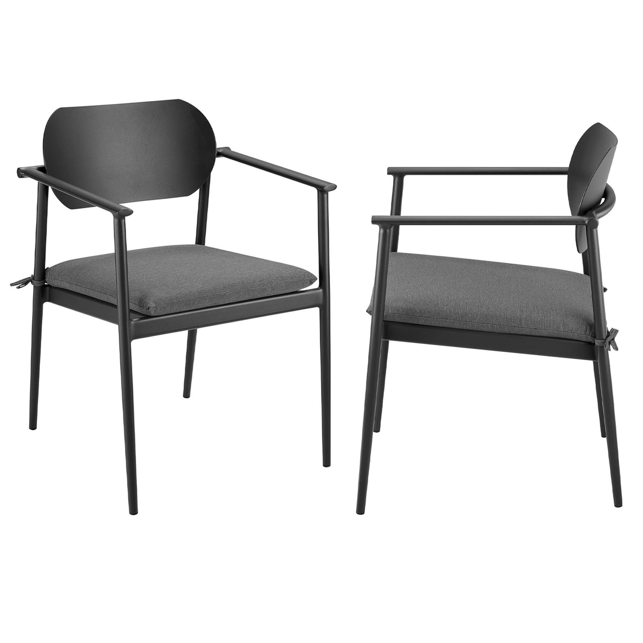 Sylph Stackable Alfresco Dining Chair Set of 2, Charcoal