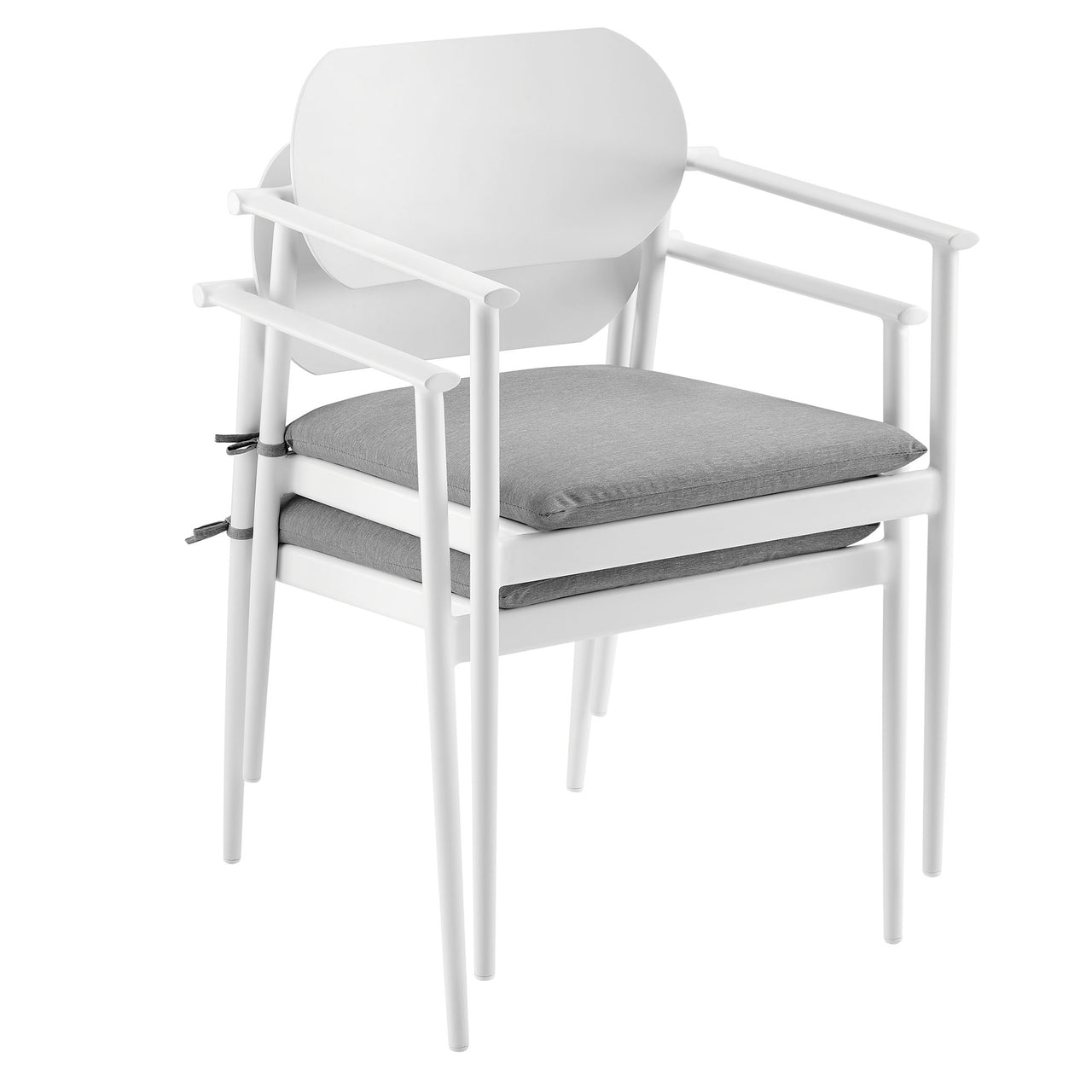 Sylph Stackable Alfresco Dining Chair Set of 2, White