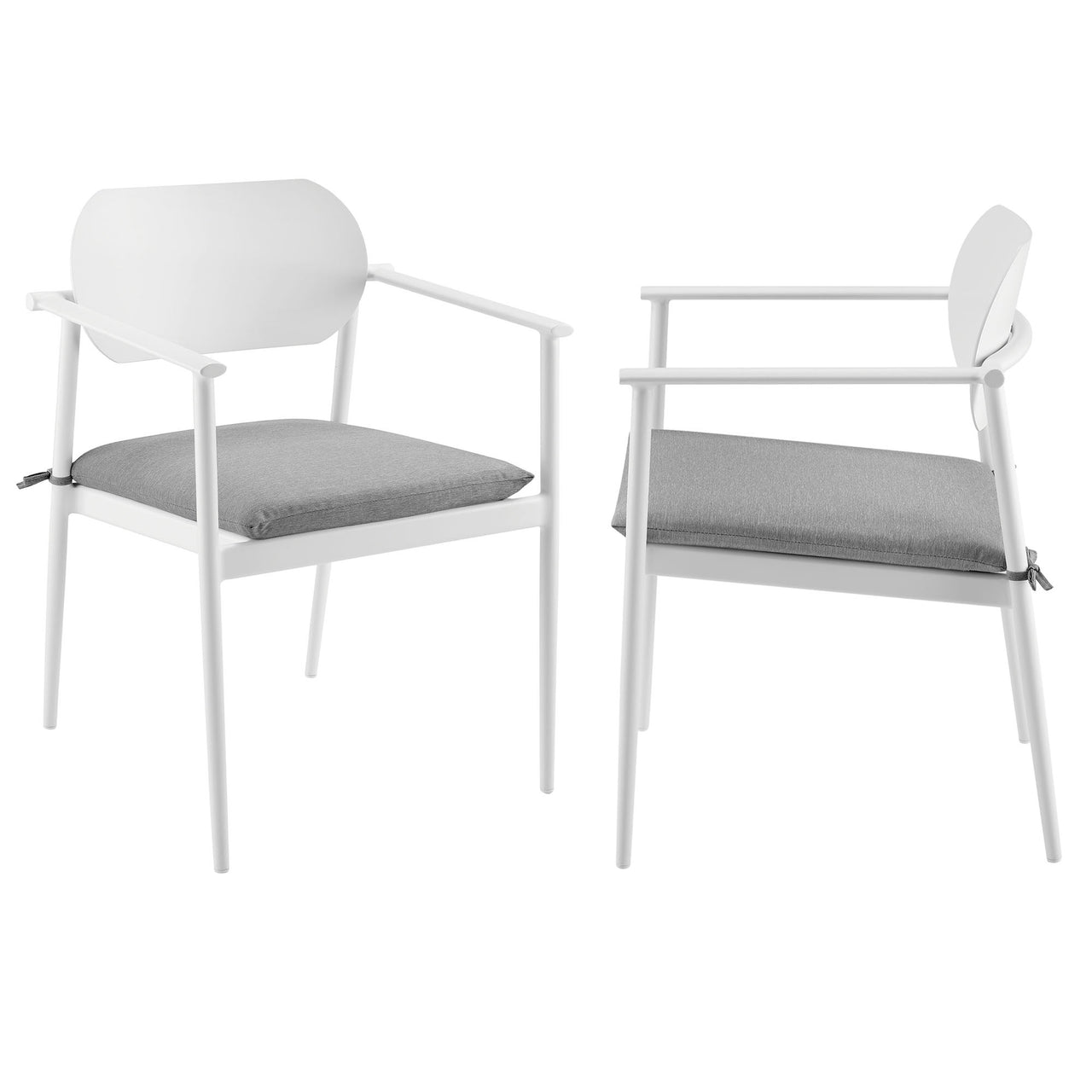 Sylph Stackable Alfresco Dining Chair Set of 2, White