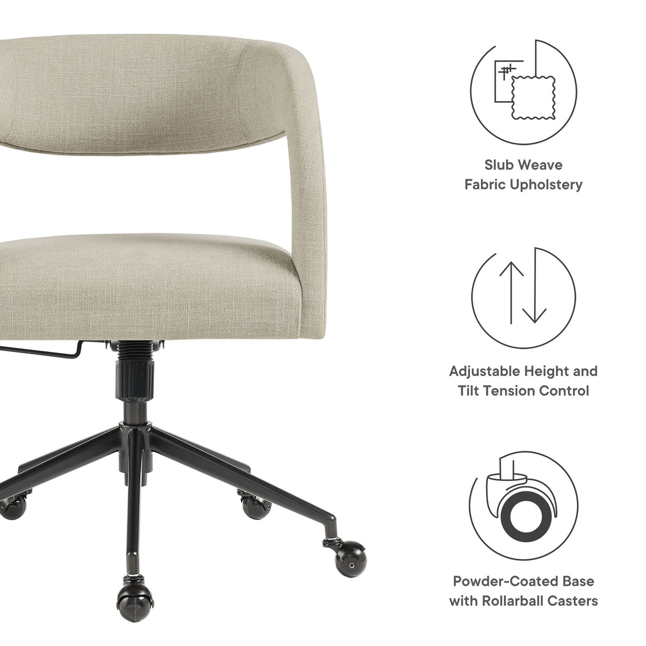 Heron Office Chair, Linen