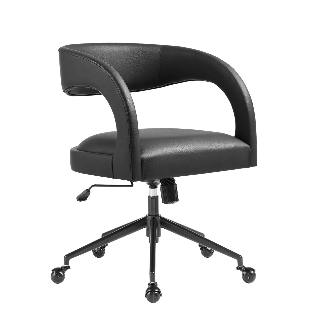 Heron Faux Leather Office Chair, Black
