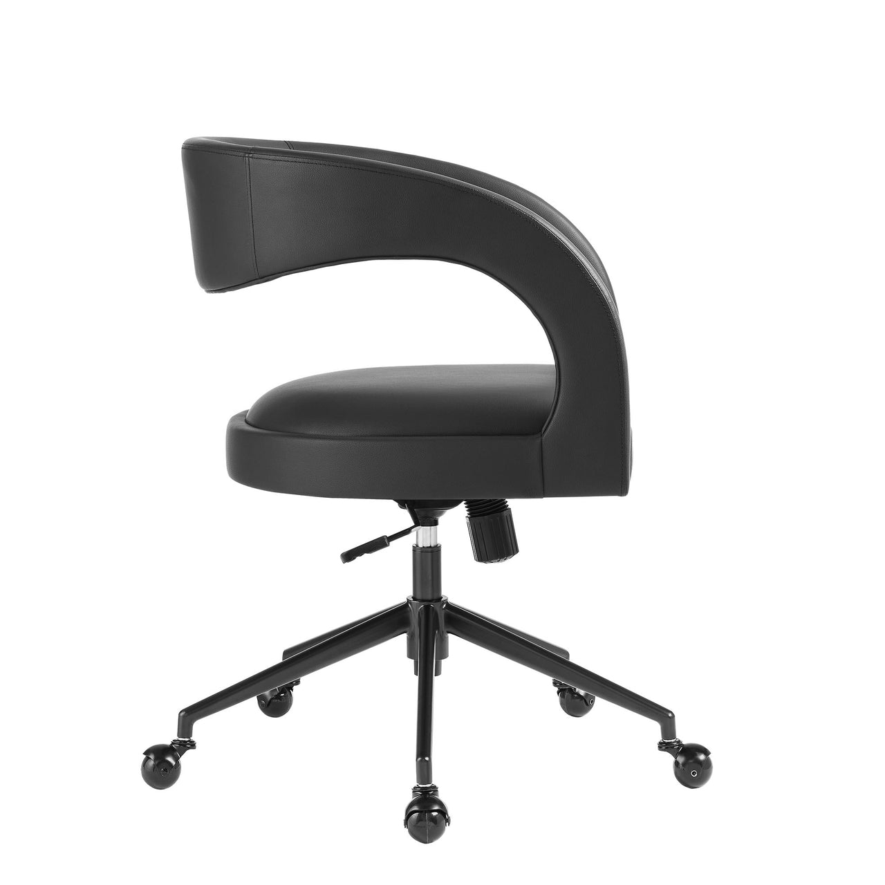 Heron Faux Leather Office Chair, Black