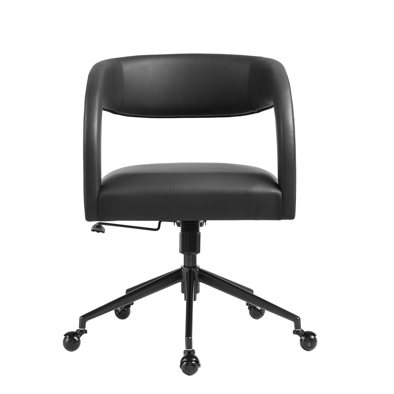 Heron Faux Leather Office Chair, Black