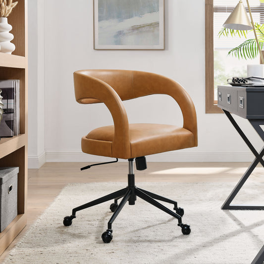Heron Faux Leather Office Chair, Tan