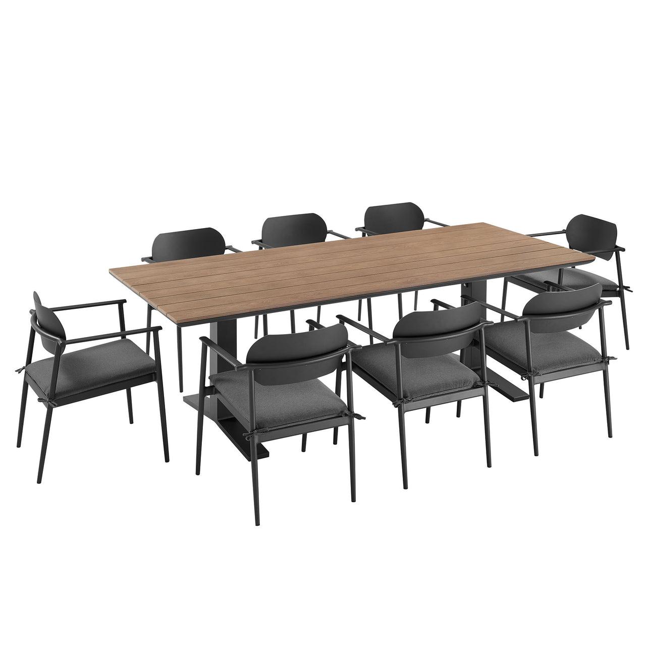 Sylph 9-Piece Alfresco Dining Set, Charcoal