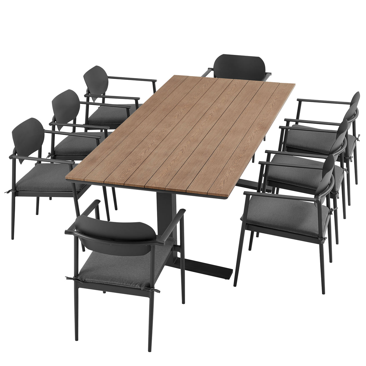 Sylph 9-Piece Alfresco Dining Set, Charcoal