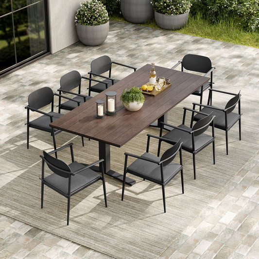 Sylph 9-Piece Alfresco Dining Set, Charcoal