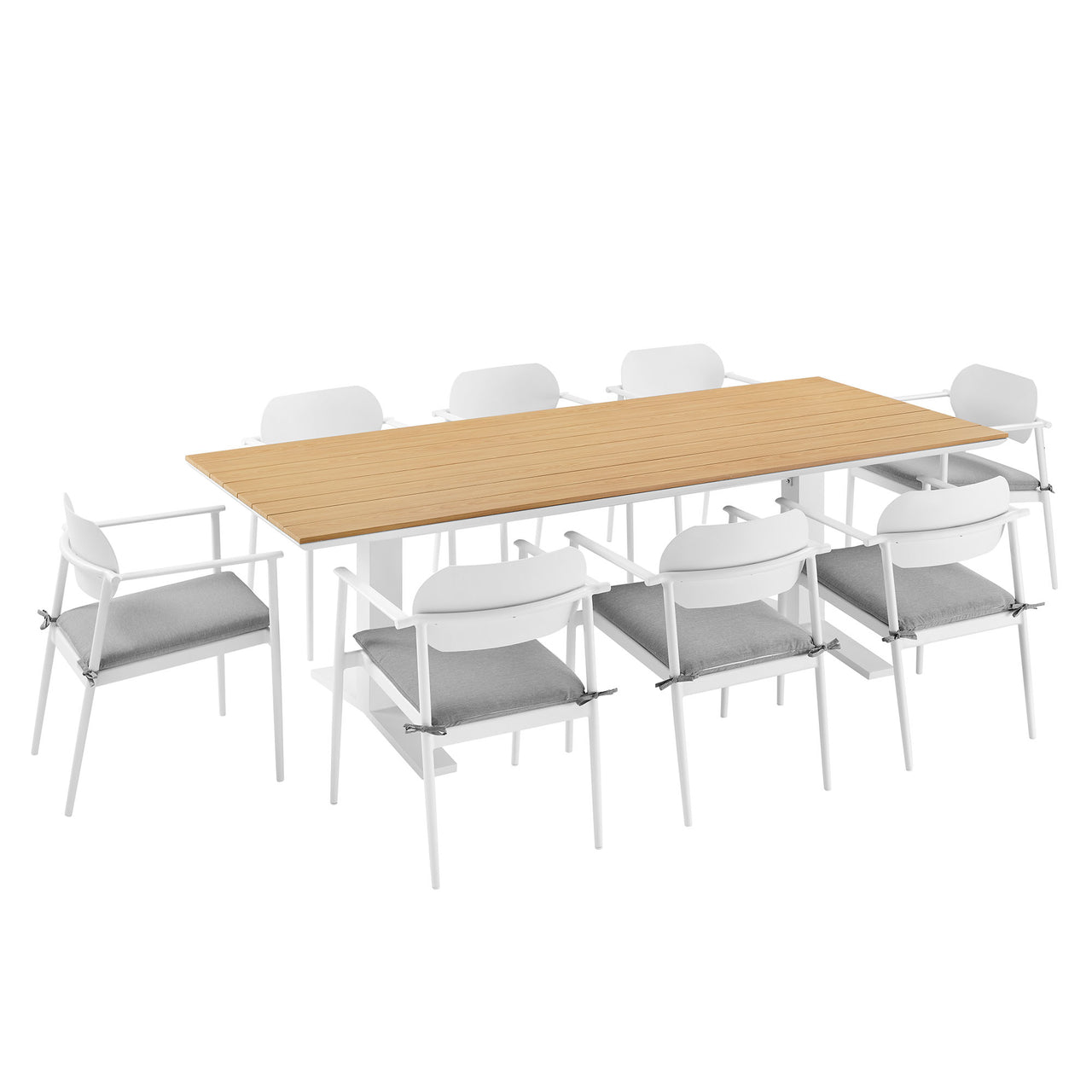 Sylph 9-Piece Alfresco Dining Set, White