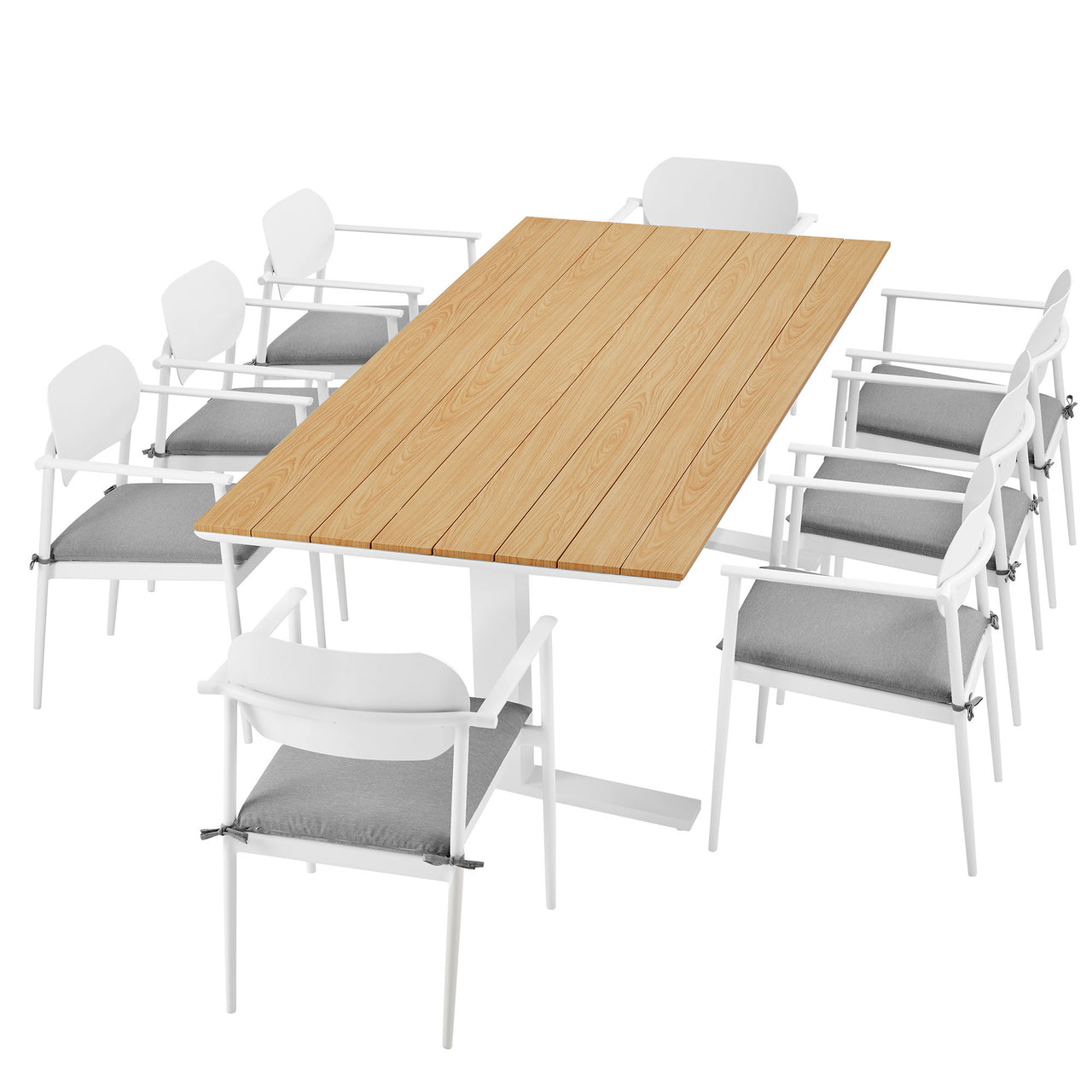 Sylph 9-Piece Alfresco Dining Set, White