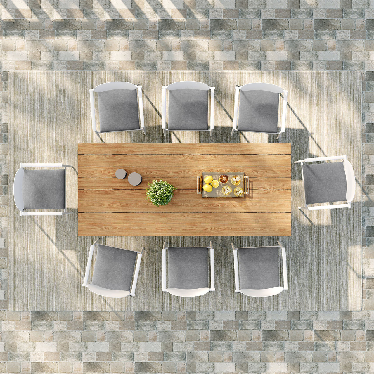 Sylph 9-Piece Alfresco Dining Set, White