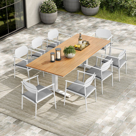 Sylph 9-Piece Alfresco Dining Set, White