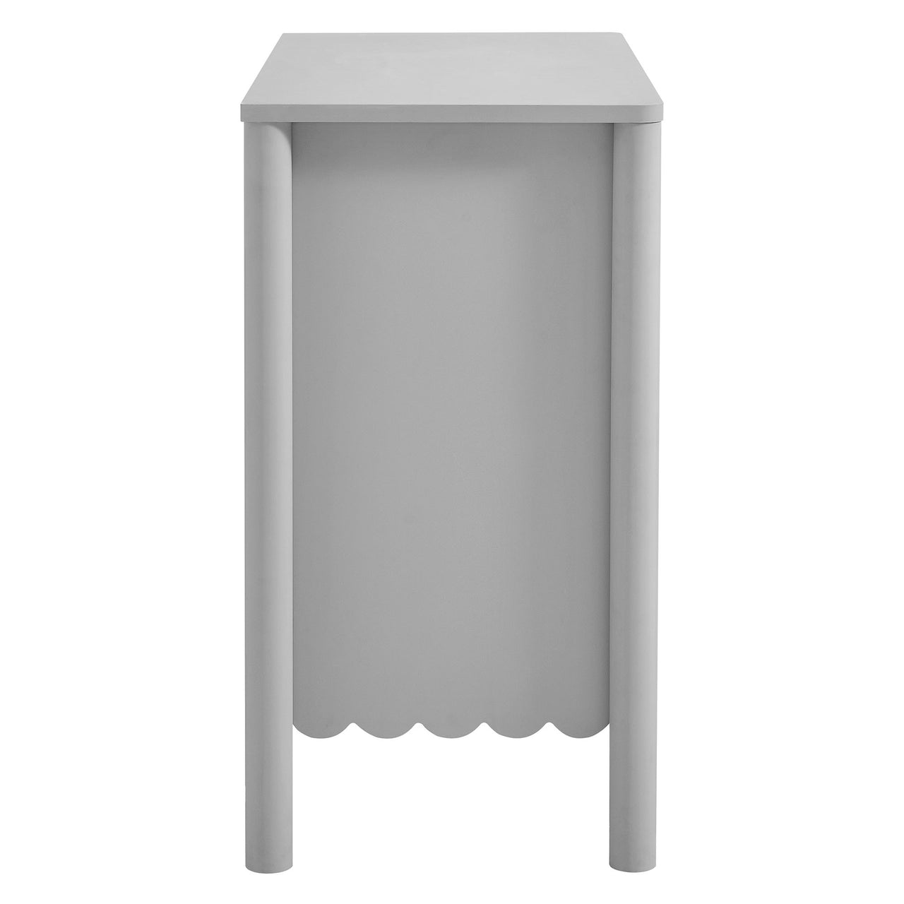 Amelia Petal-Carved Cabinet, Light Gray