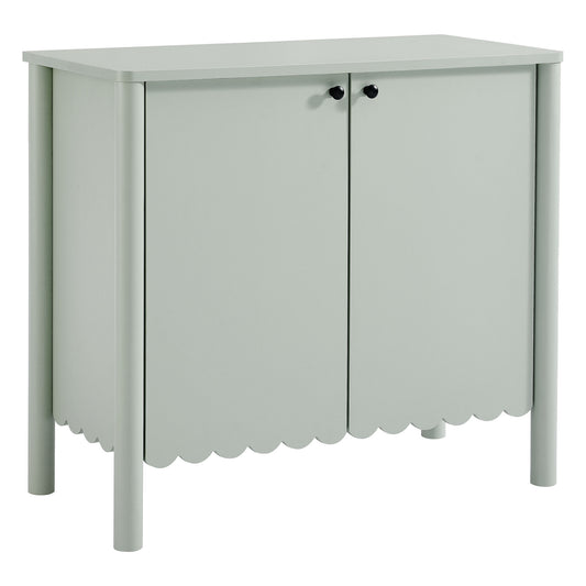 Amelia Petal-Carved Cabinet, Sage