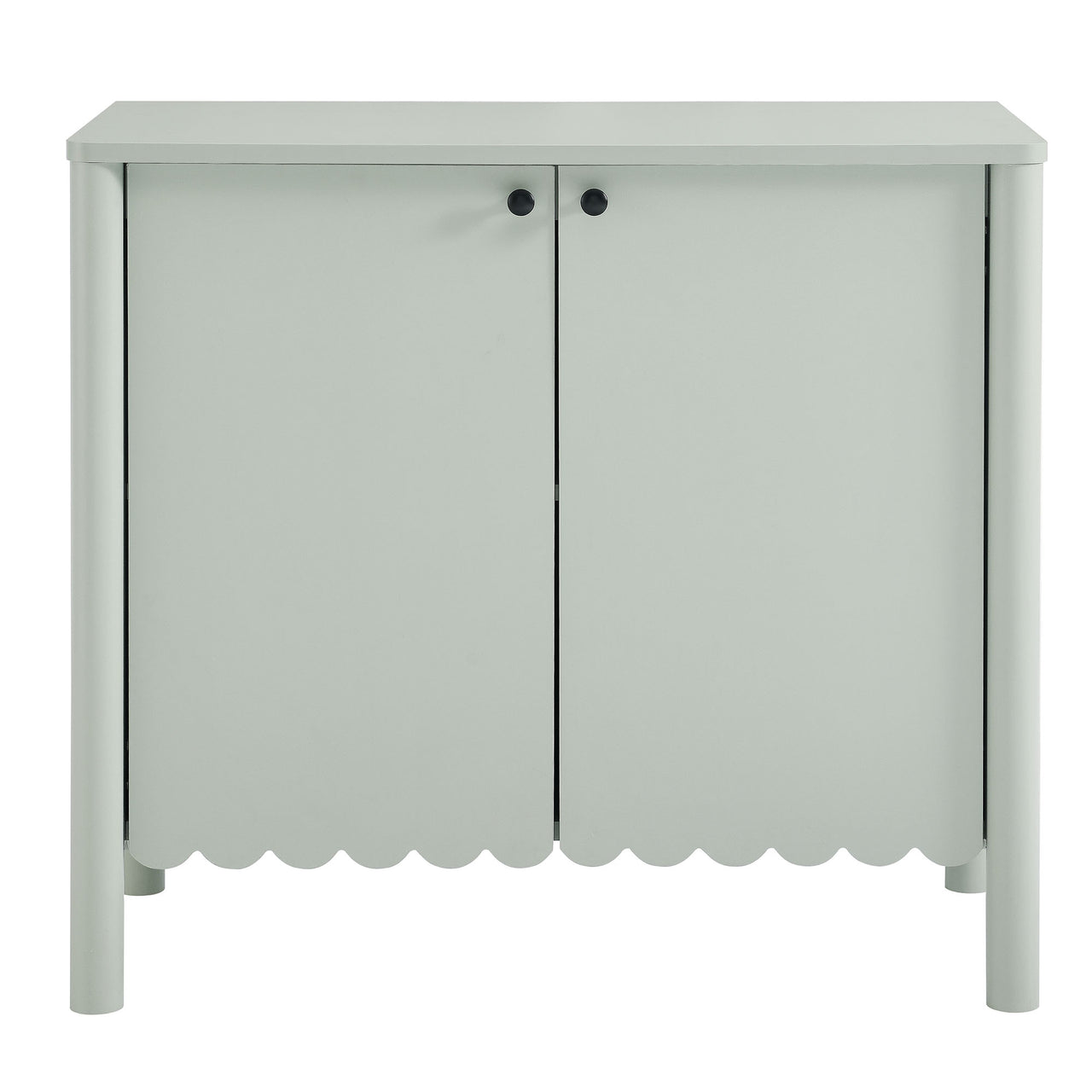 Amelia Petal-Carved Cabinet, Sage