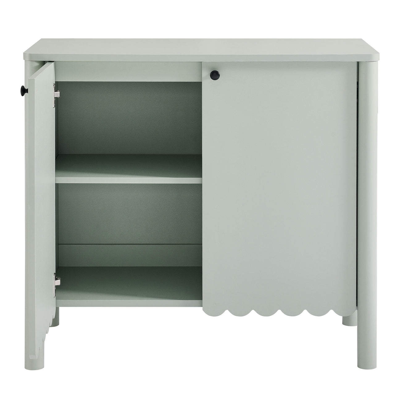 Amelia Petal-Carved Cabinet, Sage