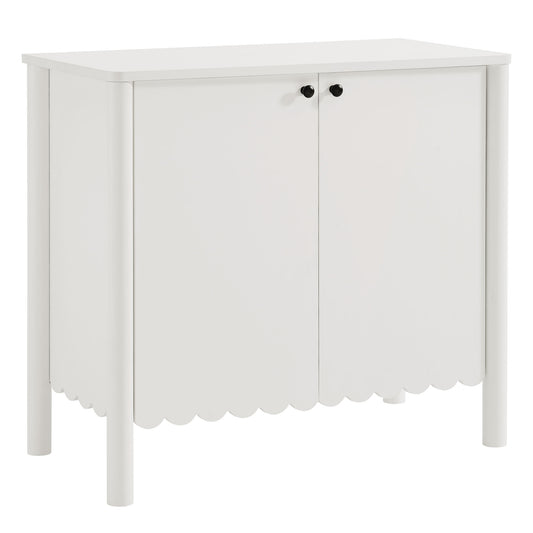 Amelia Petal-Carved Cabinet, White