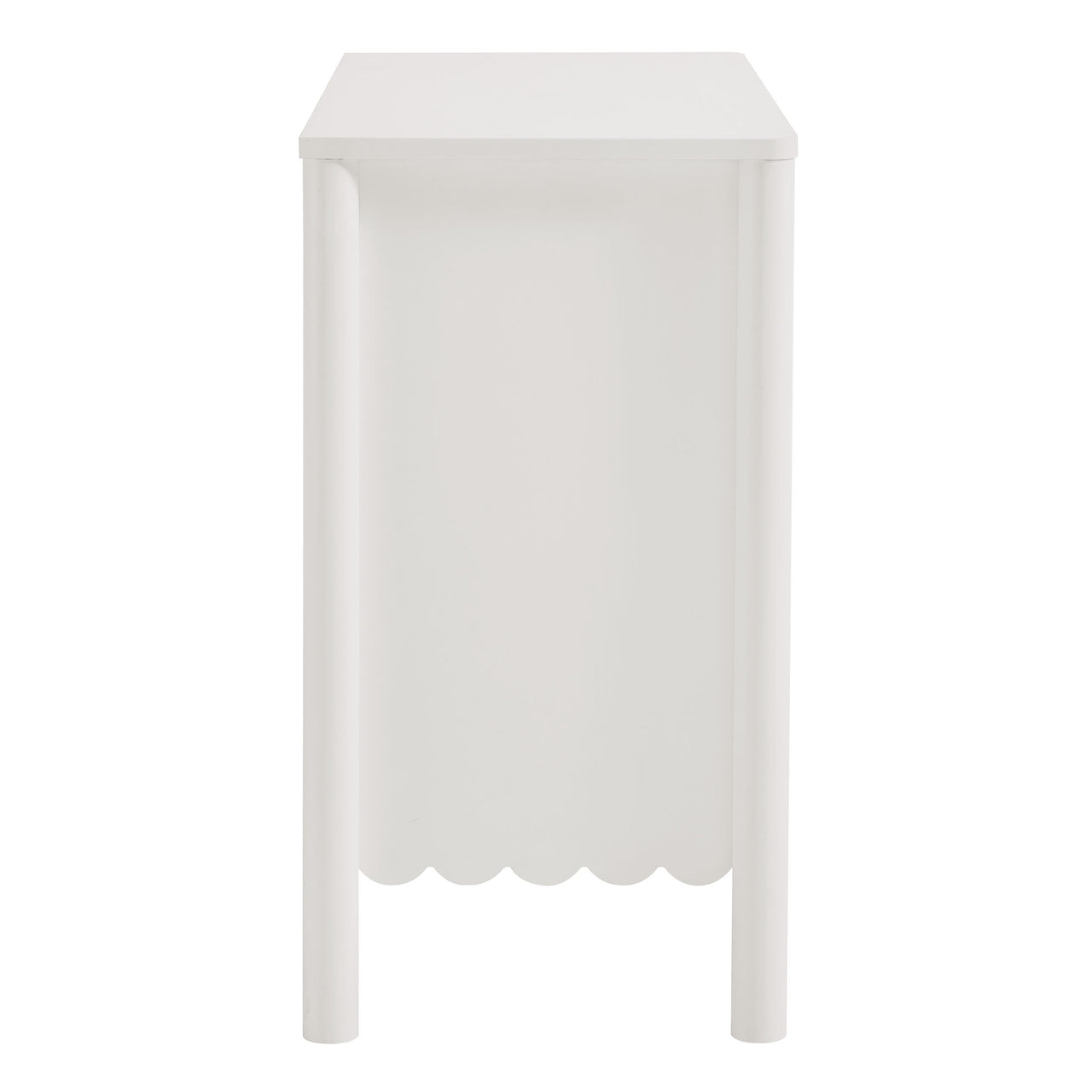 Amelia Petal-Carved Cabinet, White
