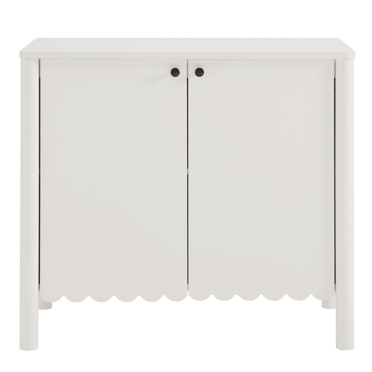 Amelia Petal-Carved Cabinet, White