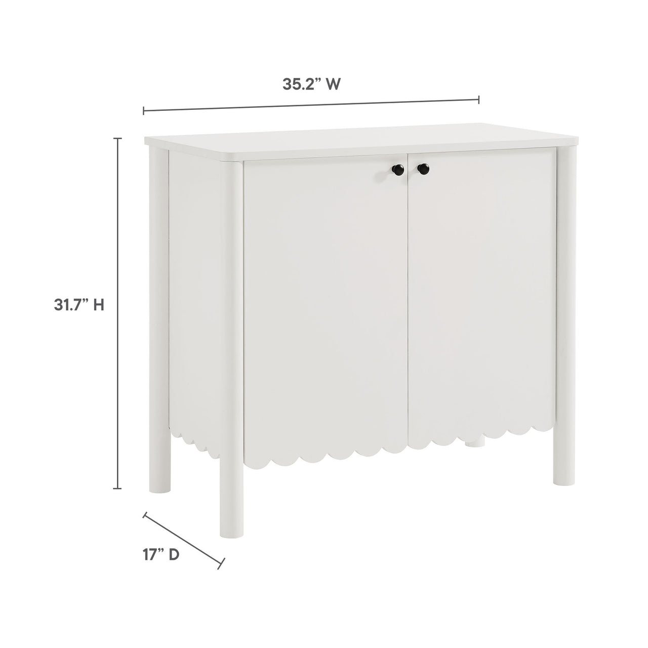 Amelia Petal-Carved Cabinet, White