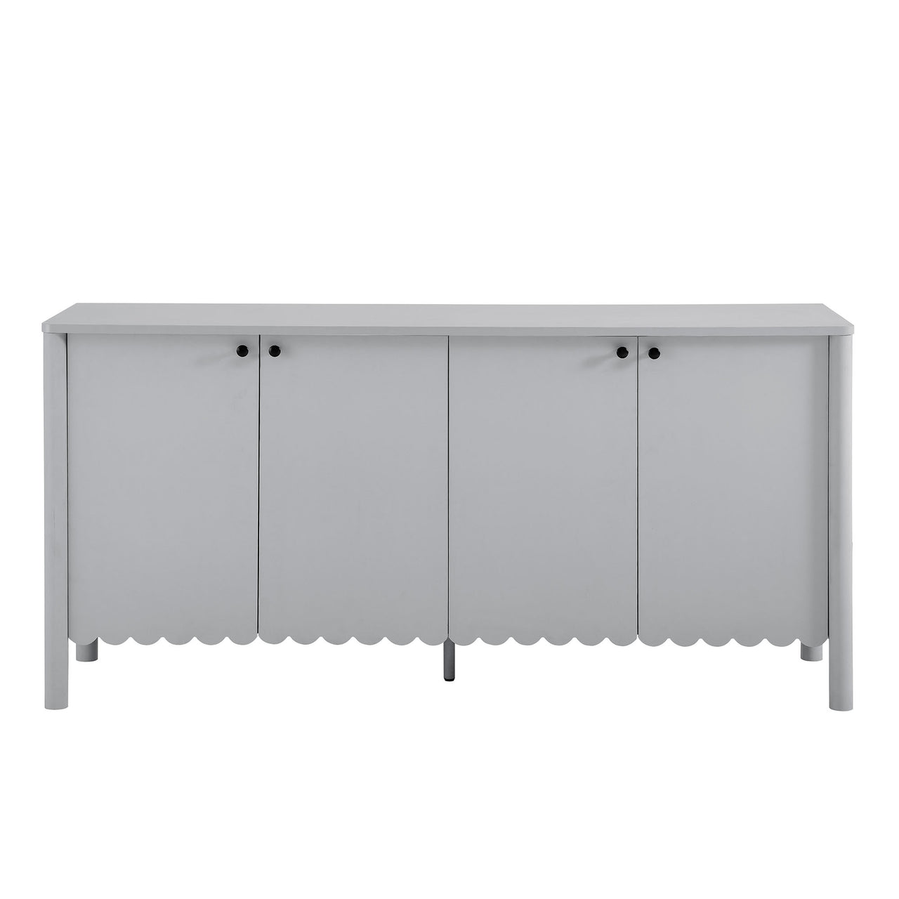 Amelia Petal-Carved Sideboard, Light Gray