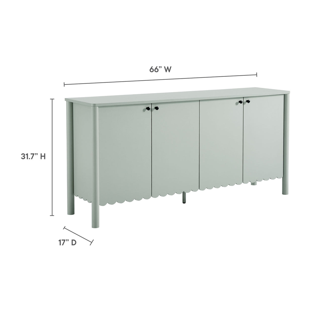 Amelia Petal-Carved Sideboard, Sage