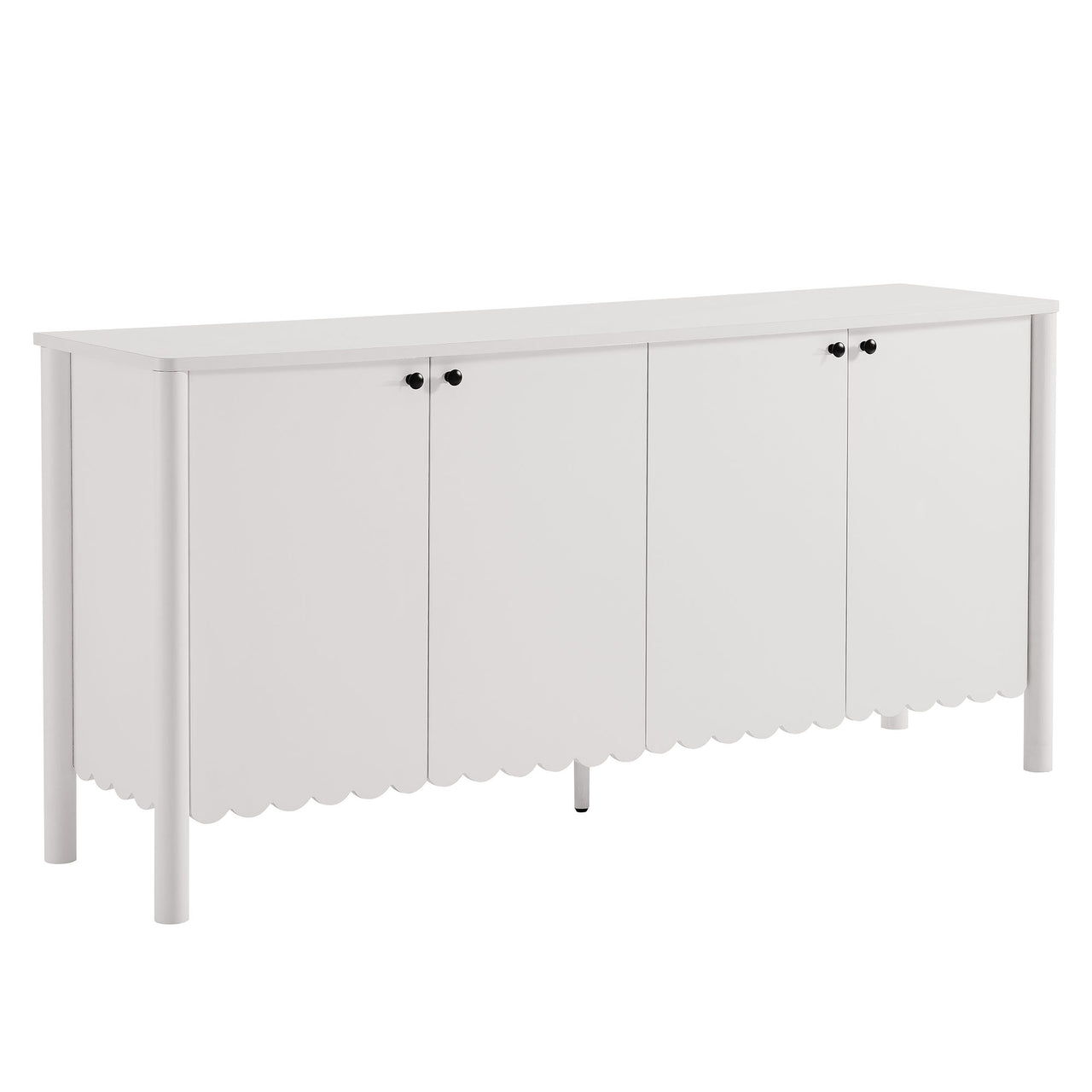 Amelia Petal-Carved Sideboard, White