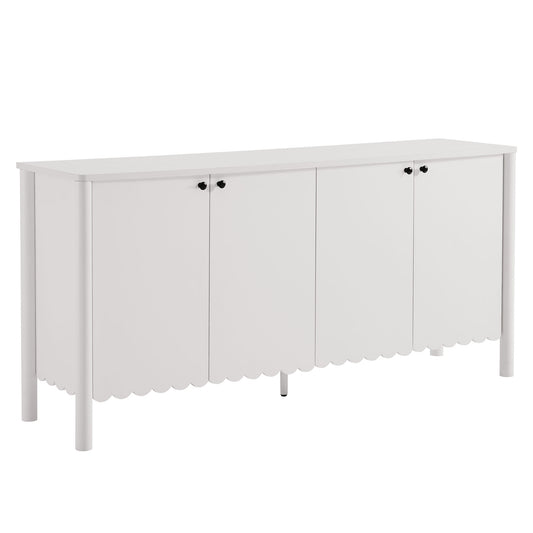 Amelia Petal-Carved Sideboard, White