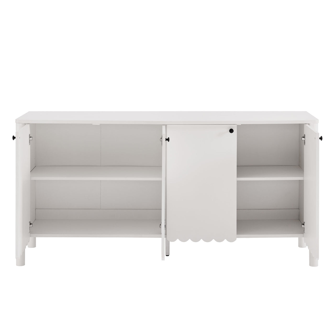 Amelia Petal-Carved Sideboard, White