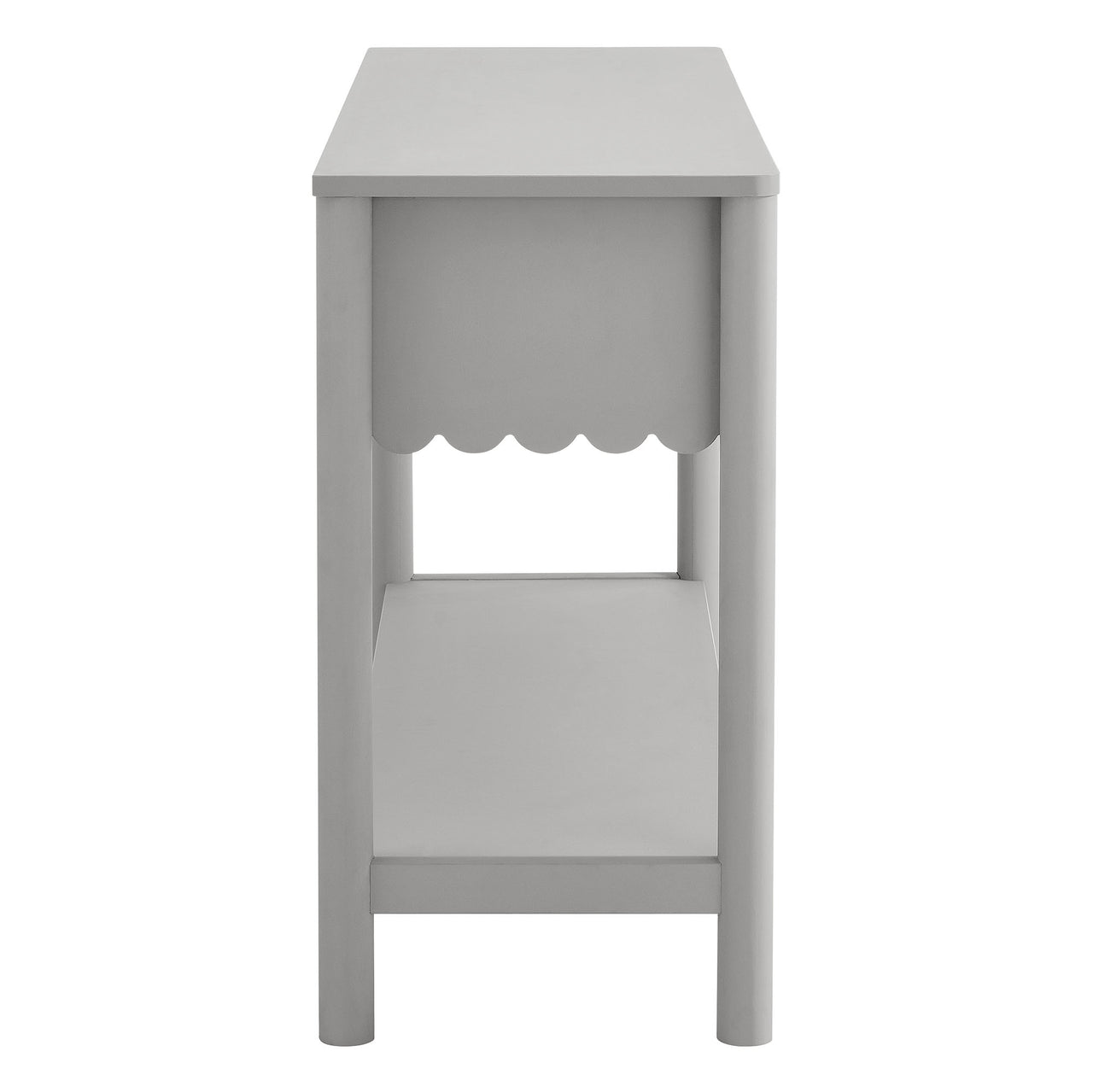 Amelia Petal-Carved Console Table, Light Gray