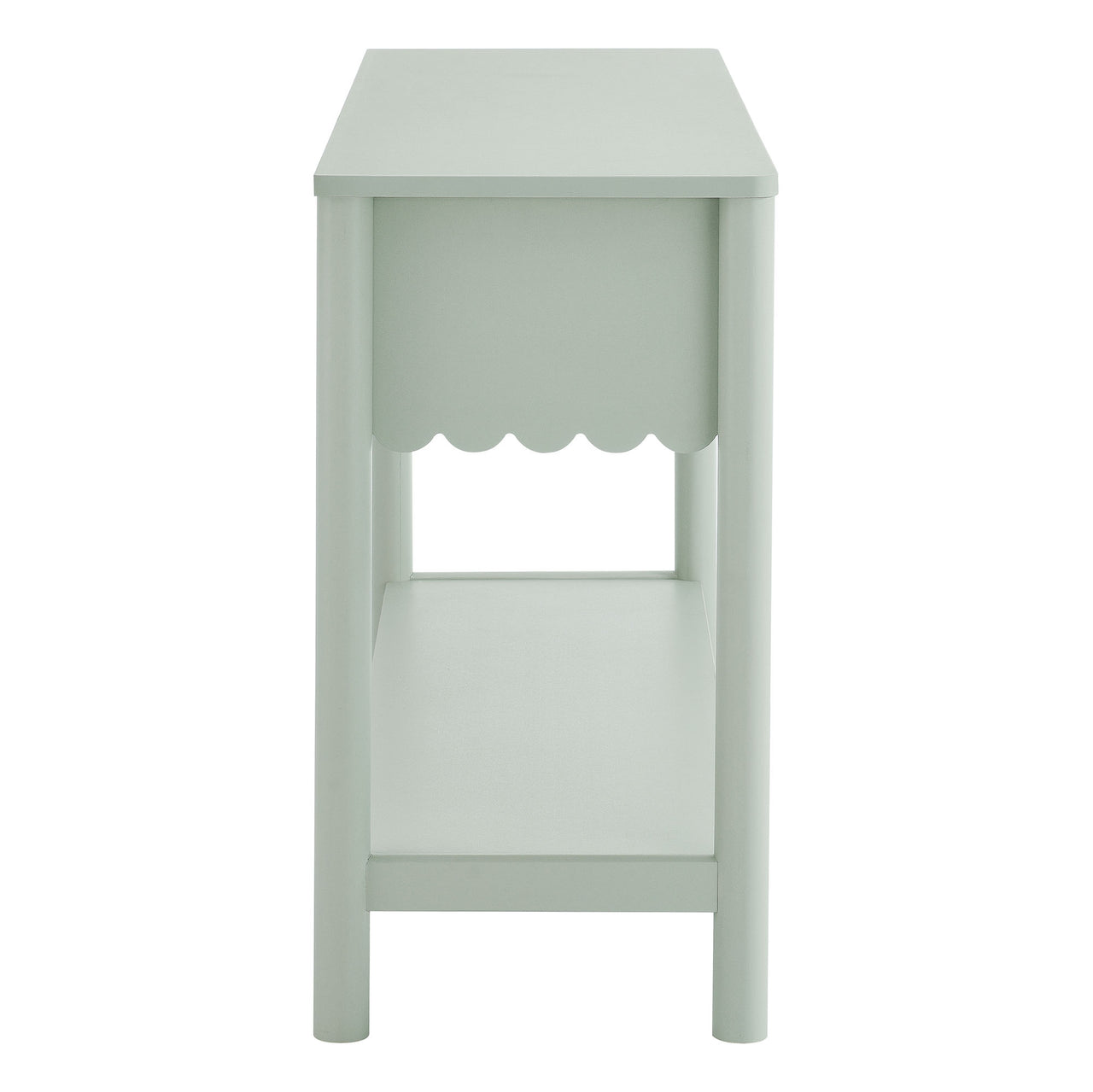 Amelia Petal-Carved Console Table, Sage