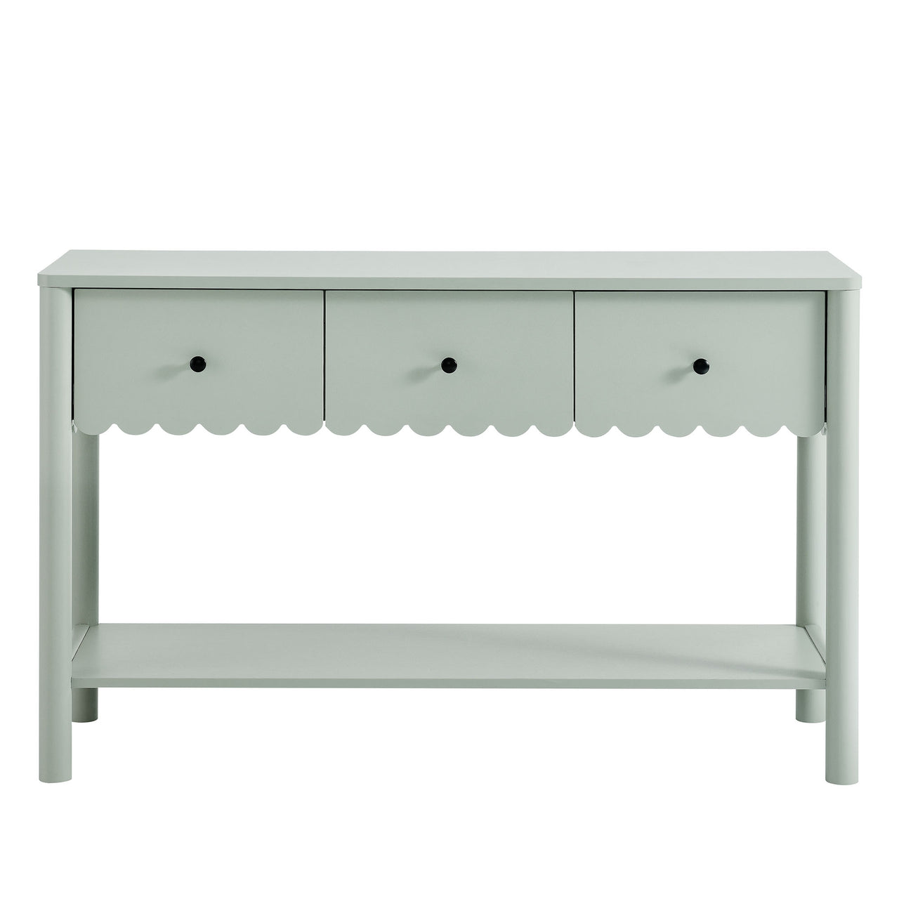 Amelia Petal-Carved Console Table, Sage