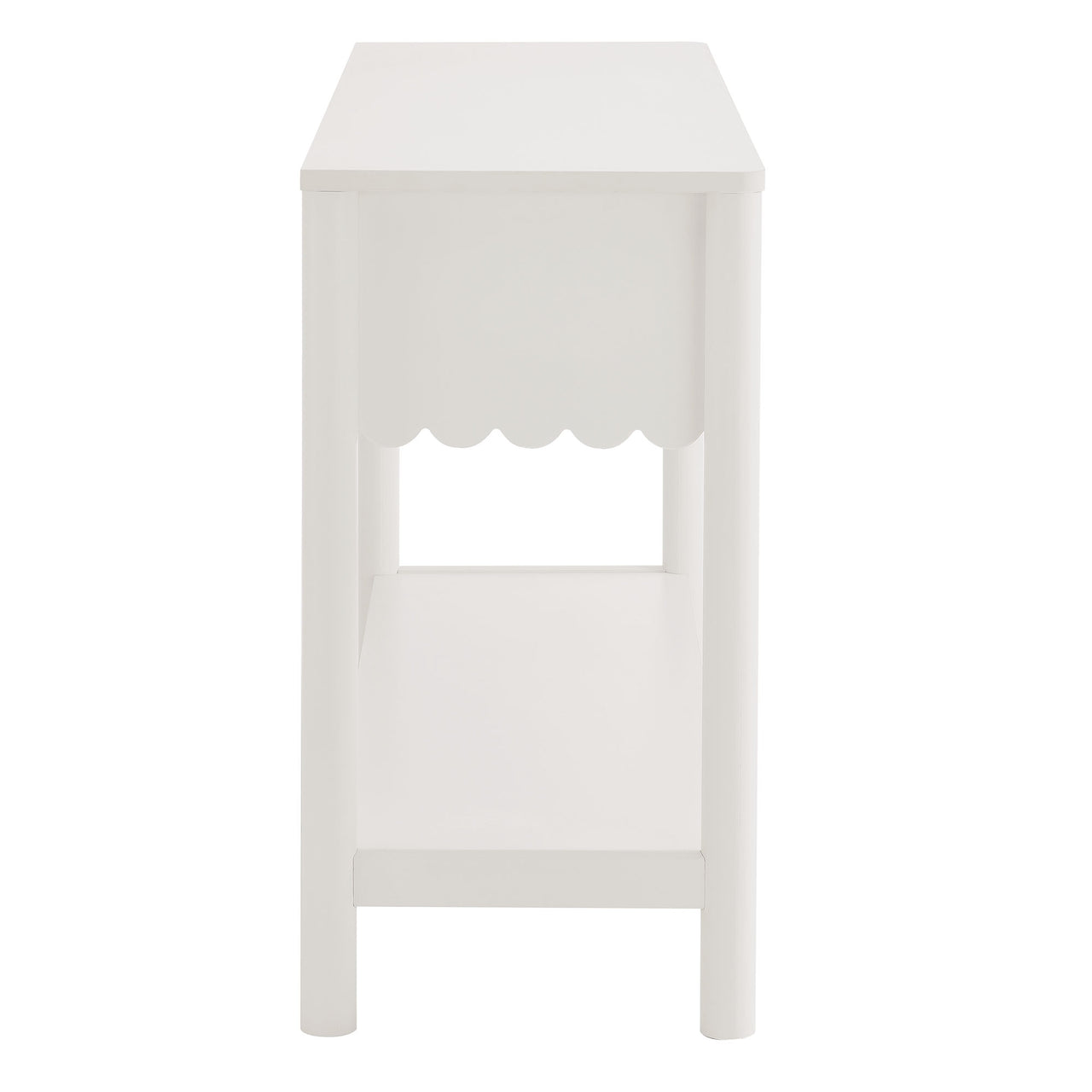 Amelia Petal-Carved Console Table, White