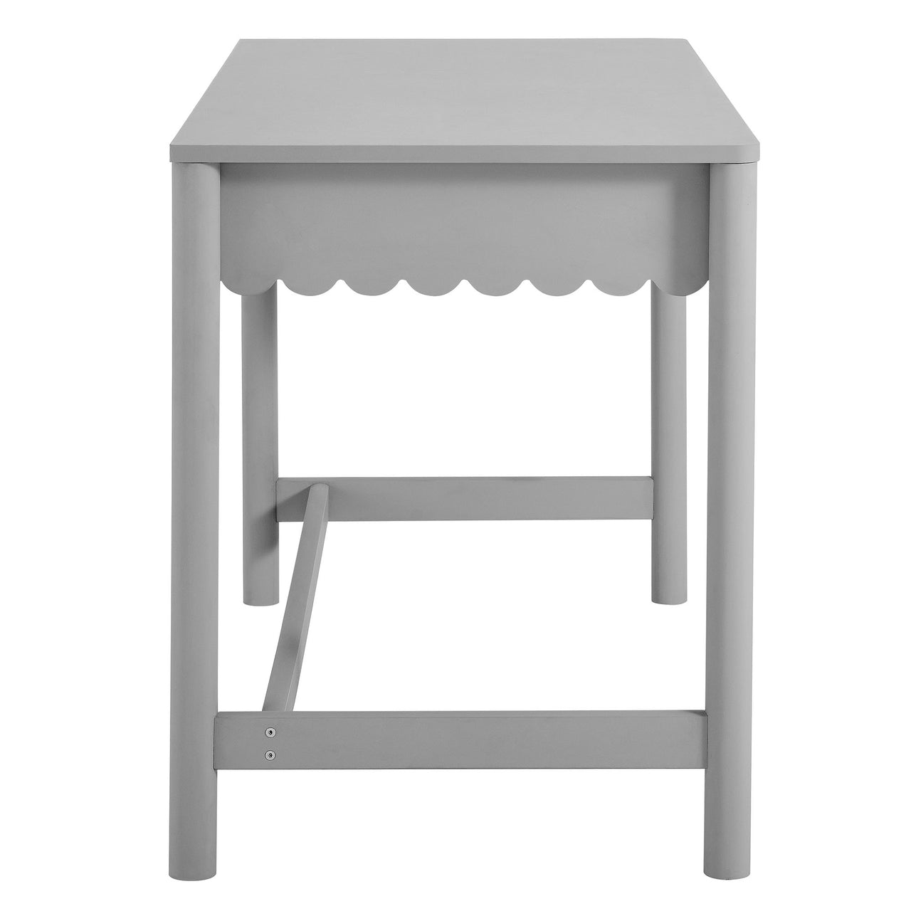 Amelia Petal-Carved Writing Desk, Light Gray