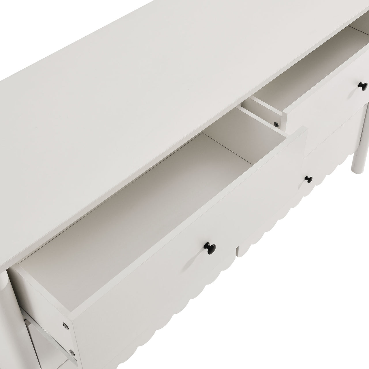 Amelia Petal-Carved 6-Drawer Dresser, White
