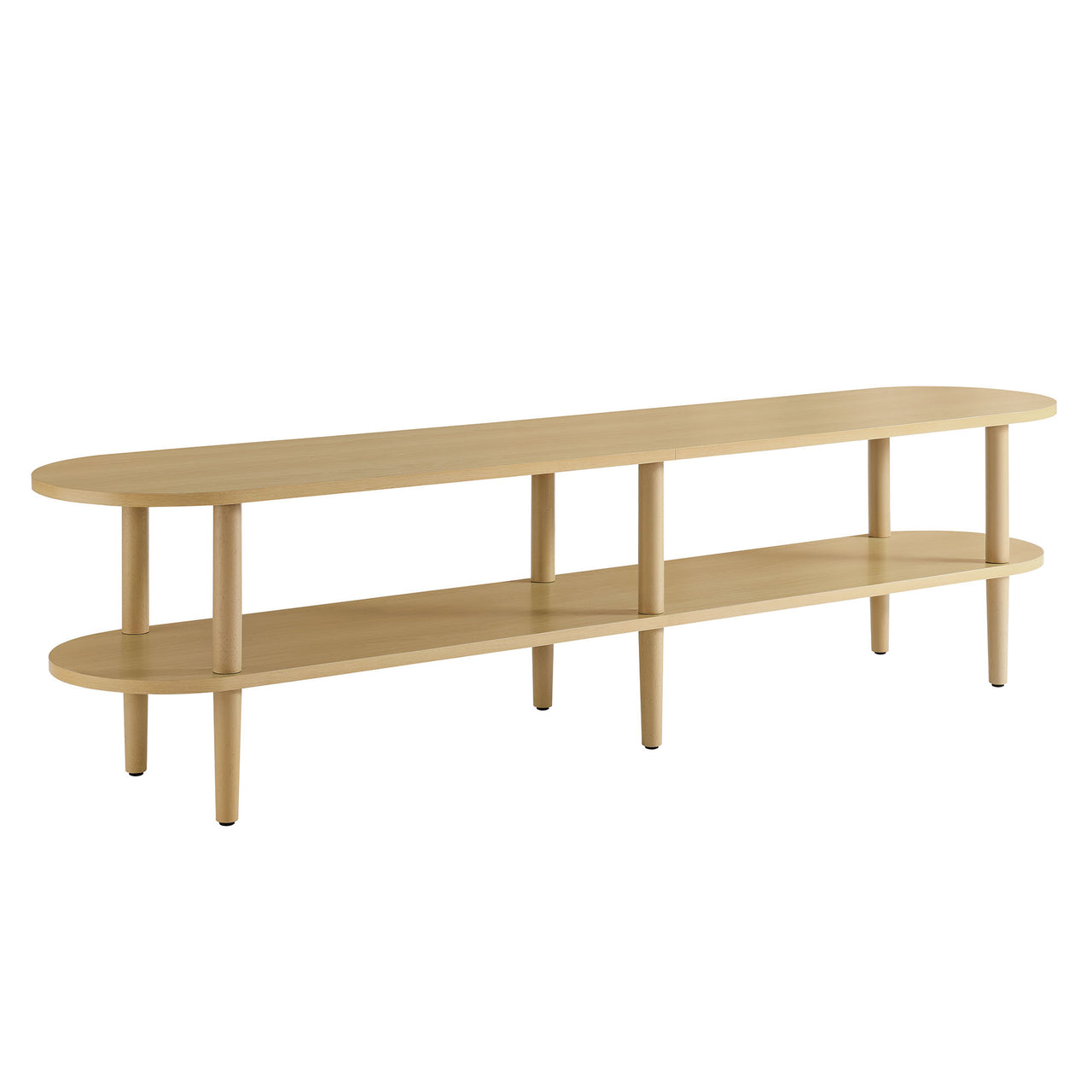 Elevea Oval TV Stand, Light Oak