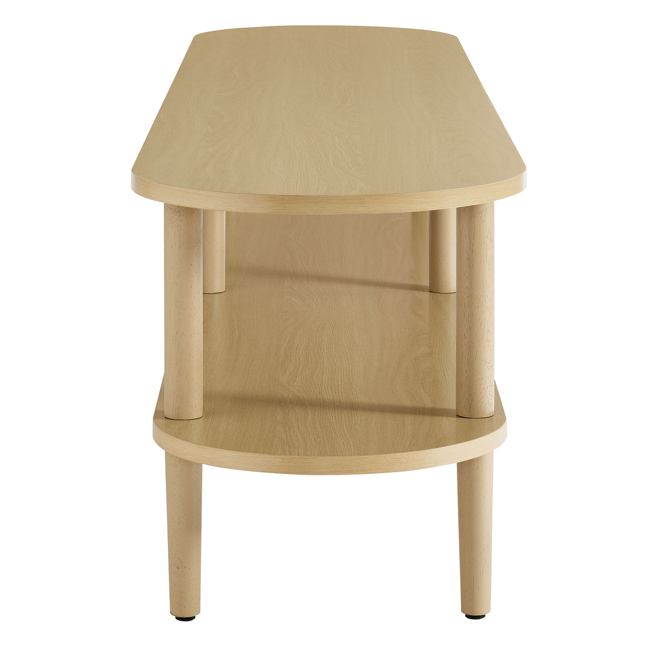 Elevea Oval TV Stand, Light Oak