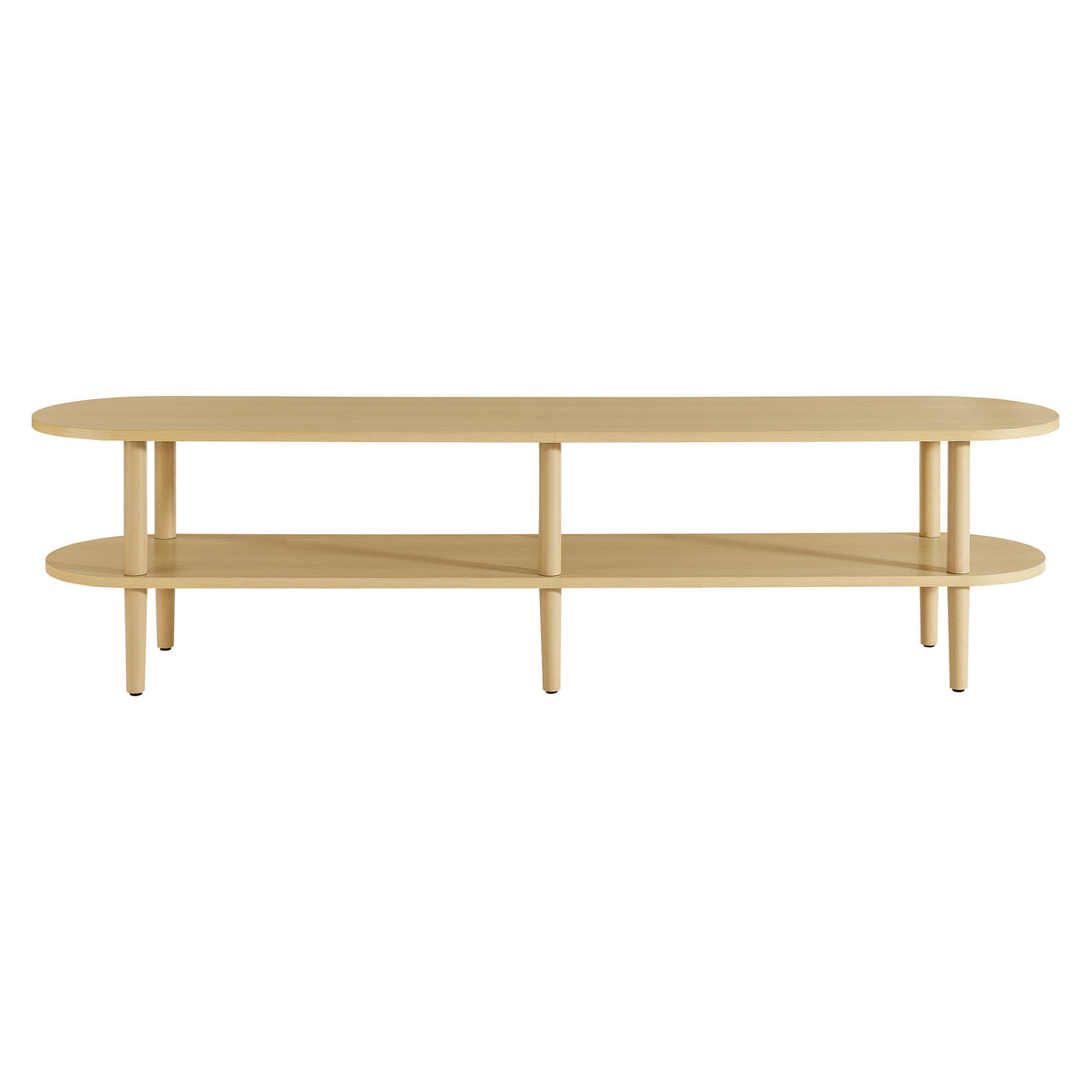 Elevea Oval TV Stand, Light Oak