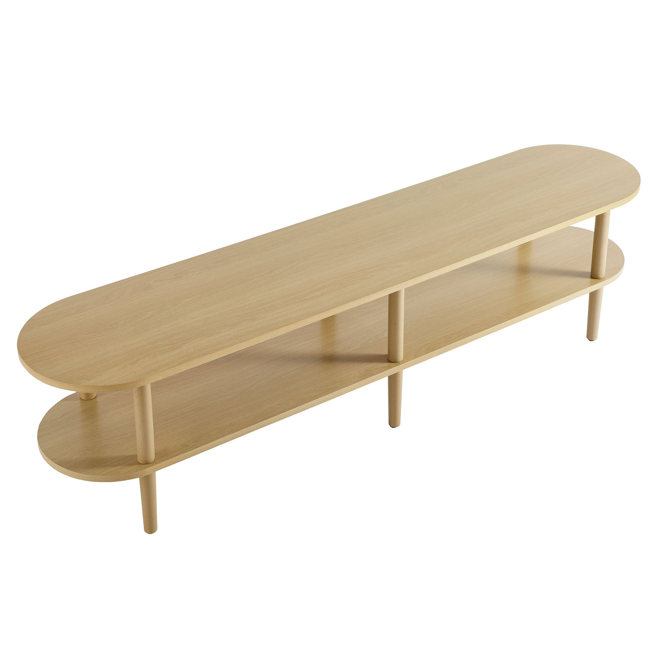 Elevea Oval TV Stand, Light Oak