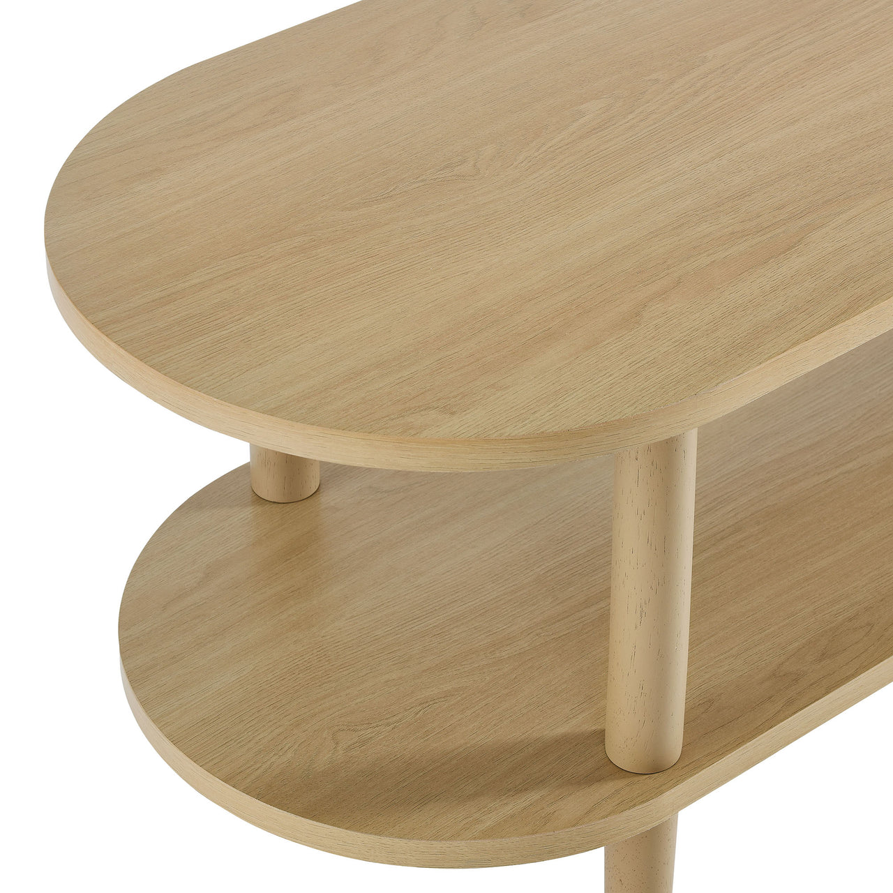 Elevea Oval TV Stand, Light Oak