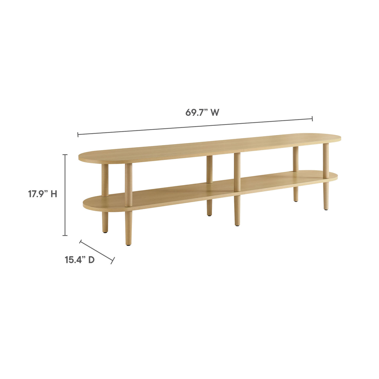 Elevea Oval TV Stand, Light Oak