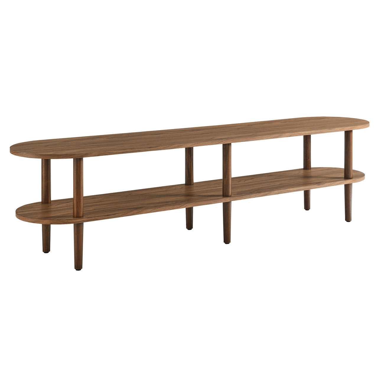 Elevea Oval TV Stand, Walnut