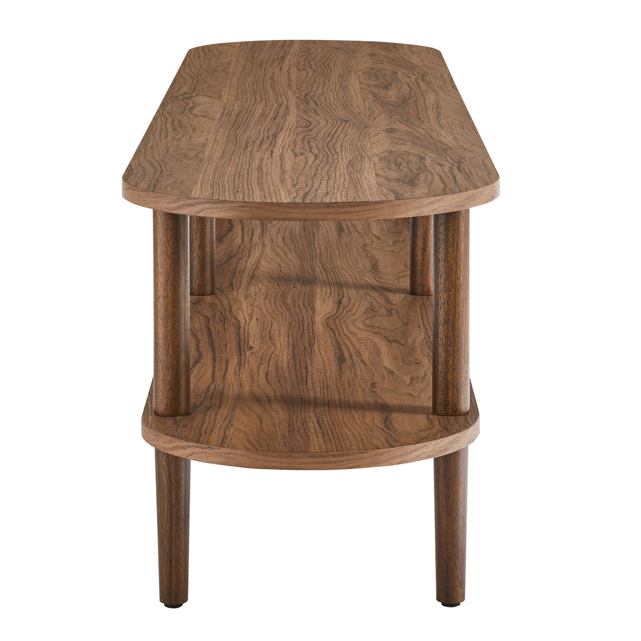 Elevea Oval TV Stand, Walnut