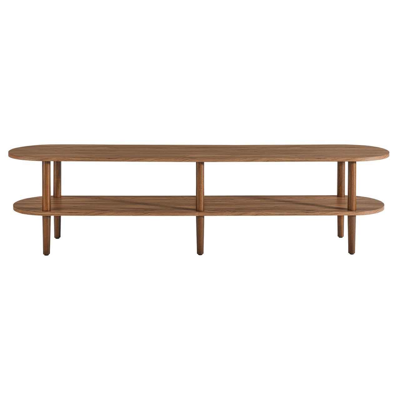 Elevea Oval TV Stand, Walnut