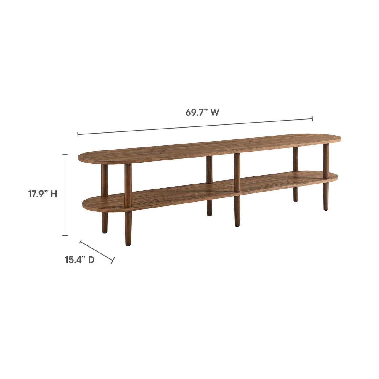 Elevea Oval TV Stand, Walnut