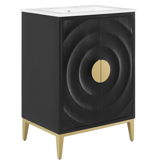 Ripple Vanity Unit, White & Black